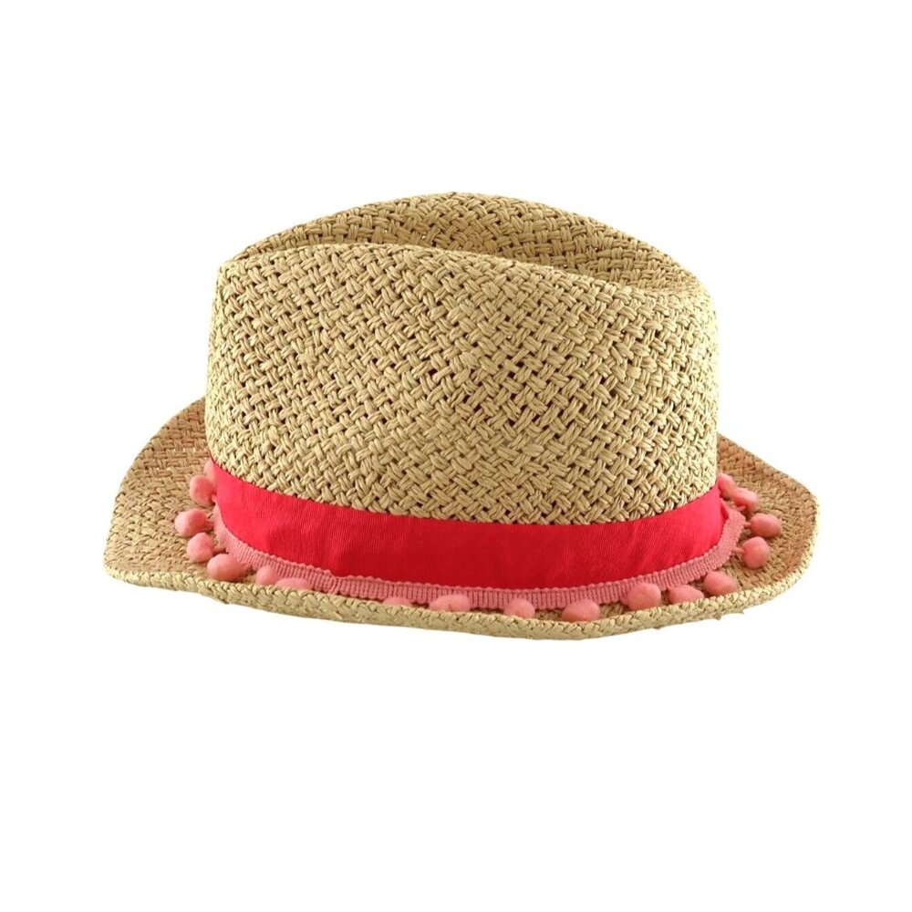 Quagga Fedora Straw Sun Hat Womens O/S‎ Tan Bohemian Preppy Feminine Beachy Boho
